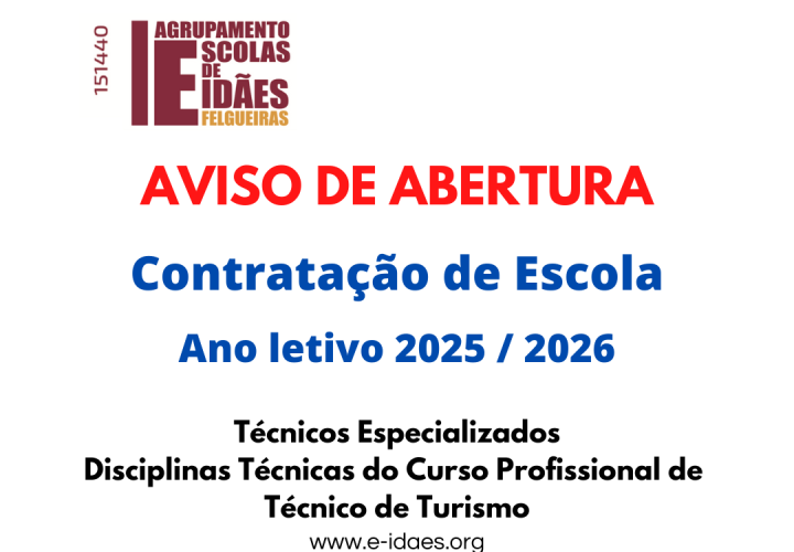 Aviso de Abertura de Concurso de Contratação de Escola